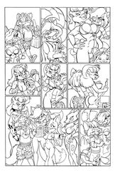 anthro black_and_white comic crossover digimon disney female fox fur furry interspecies krystal male monochrome multiple_females nipples pussy rebecca_cunningham renamon star_fox steve_martin straight talespin