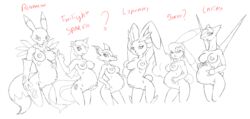 black_and_white bremen_4 crossover dark-moltres digimon friendship_is_magic latias lopunny my_little_pony osamu_tezuka_works pokemon pokemon_(species) renamon rondo smooth_skin twilight_sparkle_(mlp)