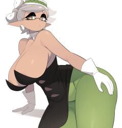 1girls alternate_breast_size breasts female hips huge_breasts inkling large_breasts marie_(splatoon) naughty_face nintendo short_hair splatoon splatoon_(series) tentacle_hair thick_thighs thighs white_hair wide_hips yuta_agc