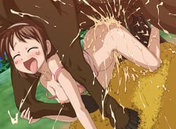 ahe_gao ahegao arched_back bangs bestiality blush breasts breasts_out brown_hair closed_eyes cum cum_everywhere cum_inside cum_on_back cum_overflow feral_penetrating hairband headband horse horsecock interspecies looking_pleasured mouth_open nagatsuki_sanae partially_clothed petite raised_eyebrows sanae_nagatsuki shinryaku!_ikamusume shirt_down size_difference socks squid_girl stomach_bulge tear tearing_up tongue tongue_out toyomaru zooerastia zoophilia