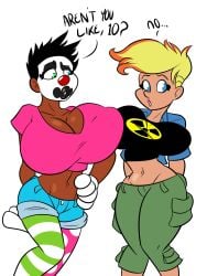 2girls blonde blonde_female blonde_hair blonde_hair_female blue_eyes blue_eyes_female cameltoe cartoon_network cleavage curvy erect_nipples female gigantic_breasts ginger ginger_hair huge_areolae huge_ass jenny_test johnny_test johnny_test_(series) orange_hair orange_hair_female puffy_nipples red_hair red_hair_female redhead rule_63 short_hair short_hair_female thick_lips two_tone_hair ultimatez uztweetys voluptuous wide_hips yellow_hair