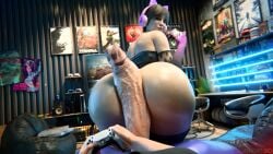 2girls 3d ass assjob big_ass big_breasts big_penis buttjob clothing erection erection_under_clothes futanari jill_valentine penis penis_in_ass rebecca_chambers resident_evil rigid3d sex short_hair video_games