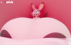 ahe_gao anthro areola big_breasts blender_(artwork) blender_eevee bodily_fluids breasts buckteeth digital_media_(artwork) disney excessive_lactation female hand_on_face hi_res huge_breasts hyper hyper_breasts hyper_lactation judy_hopps lactating lagomorph leporid looking_pleasured mammal milk milk_pool motion_lines onyxsplash rabbit simple_background solo teeth tongue tongue_out zootopia