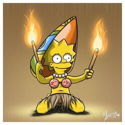 female female_only human lisa_simpson mystic_alpha no_panties pussy simple_background skirt solo tagme the_simpsons yellow_body