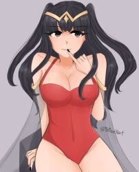 alternate_costume breasts female female_only fire_emblem fire_emblem_awakening melinoex nintendo one-piece_swimsuit red_one-piece_swimsuit red_swimsuit solo swimsuit tharja_(fire_emblem)