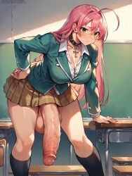 1futa ahoge ai_generated akashiya_moka big_ass big_balls blush breasts erection foreskin futa_only futanari grapesss huge_breasts huge_cock large_penis looking_at_viewer navel nude penis rosario+vampire solo solo_futa testicles thighs uncensored veins veiny_penis