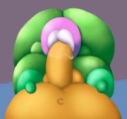 anthro ass balls big_breasts big_butt big_penis breasts domestic_pig duo elemental_creature eyeless fellatio female flora_fauna genitals green_body green_nipples hi_res huge_breasts huge_butt huge_cock jovi_cap male male/female mammal mario_bros nintendo nipples oral orange_body penile penis piranha_plant plant sex suid suina sus_(pig)