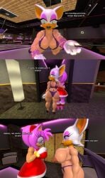 3d 3d_(artwork) amy_rose anthro anthro_female anthro_only big big_ass breasts comic furry furry_female furry_only lingerie lustyminaa77 mobian_(species) rouge_the_bat sonic_(series) sonic_the_hedgehog_(series) spanish_text