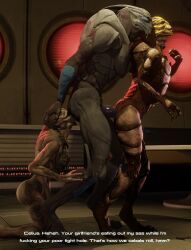 3d alien anal anal_sex bioware bisexual cheap-wazoo digitigrade electronic_arts female genitals group hi_res inside kneeling knot male male/female male/male mass_effect oral penetration penis rimming sex size_difference standing standing_sex trio turian