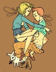 1boy 1girls crossover girl_on_top nancy_drew nancy_drew_(character) snowy_(the_adventures_of_tintin) straight tagme the_adventures_of_tintin tintin