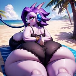 ai_generated anthro aquatic_dragon big_ass big_breasts civitai dragon female female_protagonist freedom_planet freedom_planet_2 low_effort sash_lilac stevenxgtz video_games water_dragon