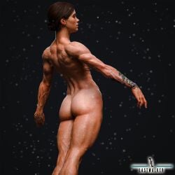 3d busty ellie_(the_last_of_us) ellie_williams female female_focus female_only hourglass_figure lastwalkernsfw muscles muscular_female nude nude_female nudity rear_view tagme the_last_of_us the_last_of_us_2 wide_hips