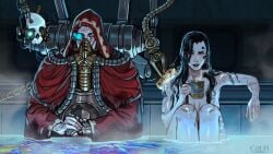 1boy 1boy1girl 1girl1boy 1girls adeptus_mechanicus awkward bath bathing bathroom cybernetics female kinveyl meme oil rogue_trader rogue_trader_(video_game) warhammer_(franchise) warhammer_40k washing