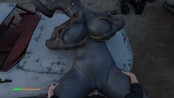 3d 3d_model bethesda_game_studios big_breasts breast_grab breasts deathclaw deathclaw_humanoid duo fallout female female_deathclaw female_focus female_penetrated first_person_view genitals hand_on_breast hi_res human humanoid humanoid_genitalia large_female lying male male/female mammal microsoft office_depot(artist) on_back penetration pussy reptile scalie thick_thighs vaginal_penetration