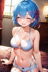 ai_generated blue_eyes blue_hair lingerie re:zero_kara_hajimeru_isekai_seikatsu rem_(re:zero)