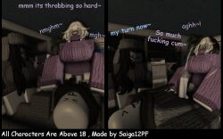 1boy 2girls 3d :3 anon bed big_balls big_breasts big_thighs clothed_sex comic comic_page cowgirl_position cuddle cum english_text estonia excessive_cum female male purple_sweater roblox robloxian saiga12pf self_upload sleepover tagme text turtleneck_sweater ushanka wolf_cut wolfcut