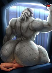 alien anal anal_sex ass big_ass bubble_butt canon15 fishnet gay huge_ass human humanoid male male/male male_only mammal muscular muscular_male penetration penis predator predator_(franchise) sweat thick_thighs wide_hips yaoi yautja