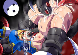 arakune ass big_breasts blazblue blonde_hair blush breasts censored cum cum_in_ass cum_in_mouth cum_in_pussy cum_inside fellatio female green_eyes navel nipples noel_vermillion pregnant pussy rape sex stomach_bulge tentacle thighhighs