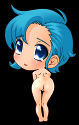 1girls 2d animated animated_gif ass big_head blue_eyes blue_hair chibi completely_nude completely_nude_female cute female gif human human_female human_only light-skinned_female light_skin looking_at_viewer looking_back loop nude nude_female original original_character wiggle