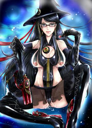 1girls alternate_costume amulet bayonetta bayonetta_(character) black_hair boots breasts candy cleavage_cutout cum elbow_gloves eyeshadow female female_only footwear glasses gloves gun hair handgun hat huge_breasts lactation large_breasts lollipop long_hair makeup milf mole nipples riria saliva saliva_trail sega skirt solo thigh_boots thighhigh_boots thighhighs tongue transparent_clothing weapon wet_pussy witch witch_hat