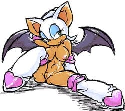 animal_ear bat_wings breasts exposed_torso female footwear furry furry_only gloves handwear lowres nipples nitro pussy rouge_the_bat sega smile solo sonic_(series) sonic_the_hedgehog_(series) spread_legs straight_hair uncensored wings