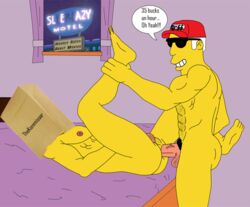 2boys anal anal_penetration anal_sex animated bag_over_head balls duffman erect_nipples erection gay legs_held_open male male_only multiple_boys multiple_males nude penis prostitution spread_legs the_simpsons thrusting_into_ass yaoi