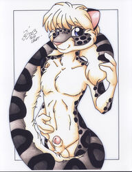 2003 anthro balls feline fur furry high_resolution leopard male male_only michele_light nude penis pinup snow_leopard solo