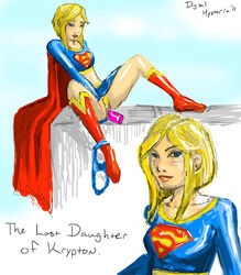 blonde_hair dc dc_comics digital_hysteria dildo masturbation supergirl superman_(series) superman_family