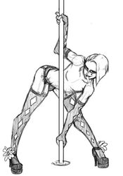 1boy androgynous crossdressing crossdressing_male demon demon_ears femboy garter_straps ghirahim girly high_heels lattedah long_tongue male male_only male_stripper monochrome sketch skyward_sword solo solo_male stripper stripper_pole the_legend_of_zelda tongue_out trap