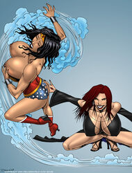 2008 2girls breasts_out dc dc_comics deuce deuceworld female female_only human human_only light-skinned_female light_skin magic morgana_(deuce) multiple_girls tagme wonder_woman wonder_woman_(series)