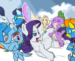 baginazard cloud derpy_hooves dragon equine female fleetfoot_(mlp) fluttershy_(mlp) friendship_is_magic horse interspecies male my_little_pony pegasus pony rainbow_dash_(mlp) rarity_(mlp) sex smooth_skin soarin_(mlp) spike_(mlp) spitfire_(mlp) unicorn wonderbolts_(mlp)