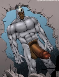 1boy 2008 black_rhino dark-skinned_male dark_skin deuce deuceworld huge_cock human human_only male male_only marvel muscular muscular_male rhino_(spider-man) solo spider-man_(series) tagme