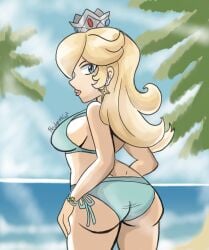 1girls ass female female_only hedgieku mario_(series) nintendo princess_rosalina sideboob solo super_mario_galaxy tagme tits