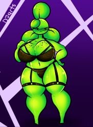 anthro blover_(pvz) cleavage clothed dj_arts flora_fauna glasses hourglass_figure large_breasts lingerie plant plant_girl plant_humanoid plantie plants_vs_zombies popcap_games pvz thick_thighs thighs