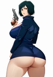 ai_generated ass_focus ass_in_dress butt_crack female_only hi_res hourglass_figure jujutsu_kaisen posing_with_weapon skimpy tagme thick_thighs zenin_mai