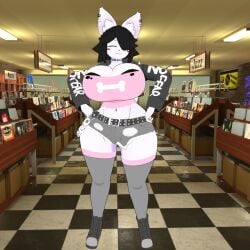 1girls 3d big_breasts breasts canine cleavage female furry huge_breasts maggie_applebee tagme theycallhimcake thick_thighs wide_hips