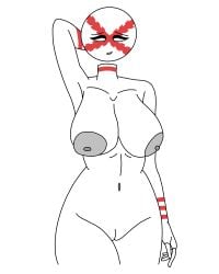 areola areolae ass big_ass big_breasts breasts countryhumans countryhumans_girl erect_nipples eyebrows eyelashes female female_focus female_only huge_breasts naked naval_artist_(artist) nervous nervous_smile nipples nude nude_female pussy solo solo_focus spanish_empire_(countryhumans)