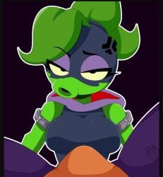 bulge female green_shadow_(pvz) imminent_oral plant plant_girl plantie plants plants_vs_zombies r_bismut rbismut super_brainz_(pvz) zombie