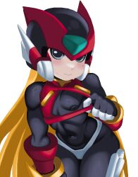 1boy android bodysuit femboy male_only mega_man mega_man_zero navel nipples riso robot thighs zero_(mega_man)