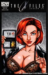 1girls abs big_breasts blue_eyes bra cleavage dana_scully garrett_blair red_hair redhead tagme x-files