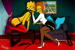 bdsm claudia-r color edna_krabappel female female_only hair high_heels human human_only lisa_simpson multiple_females multiple_girls the_simpsons yellow_body yuri