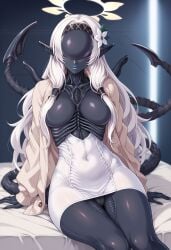 ai_generated alien alien_(franchise) alien_girl alien_humanoid black_skin cameltoe cleavage clothed elongated_head human_hybrid humanoid large_ass large_breasts tagme tail thick_thighs wide_hips xenomorph