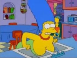 20th_century_fox 20th_century_studios bart_simpson blue_hair disney giant_breasts green_clothing marge_simpson screenshot the_simpsons yellow_body