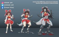 anthro ass_expansion body_modification breast_expansion breasts claws einom eye_color_change female furry hair_color_change hair_growth huge_ass human_to_anthro large_ass large_breasts lip_expansion multi_breast nipples reimu_hakurei skin_color_change thick_thighs thigh_expansion touhou transformation transformation_sequence url wide_hips wolf wolf_ears wolf_girl wolf_tail