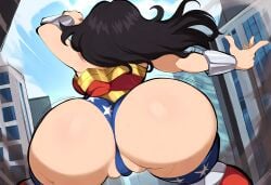 action_pose ai_generated amazon amazonian ass_focus back back_view city dat_ass dc dc_comics diana_prince female huge_ass large_ass mullon novelai superheroine thick_thighs voluptuous voluptuous_female vulva wonder_woman wonder_woman_(series)