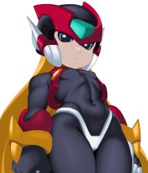 1boy android bodysuit femboy male_only mega_man mega_man_zero navel riso robot thighs zero_(mega_man)