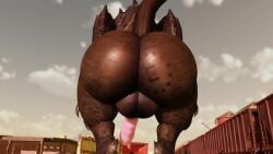 animated anthro ass ass backsack balls bouncing_butt deathclaw facesitting fallout from_behind gay horns male male_only monster nude presenting presenting_ass rimming roblox short_playtime tagme video willie_piv