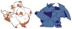 1girl1boy bbw deadsector duo fat female male muscular muscular_male overweight overweight_female pokemon pokemon_(species) pokemon_bw reshiram self_upload transparent_background zekrom