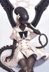 ai_generated alien alien_(franchise) alien_girl alien_humanoid black_skin cleavage clothed elongated_head female_xenomorph human_hybrid humanoid large_ass large_breasts tagme tail thick_thighs wide_hips xenomorph