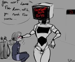 clothed dialogue female original_character p.ai.nter_(pressure) precum pressure_(roblox) roblox roblox_game robot robot_humanoid sakusu scoreboard y/n